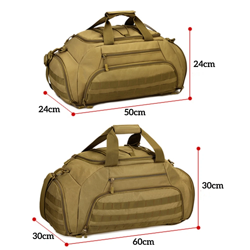 Imagem -02 - Tactical Molle Gym Bolsa para Homens Mochila de Acampamento Bolsas de Ombro Esportivas Pacote Duffel Fitness Grande 14 Laptop Câmera 35l 45l