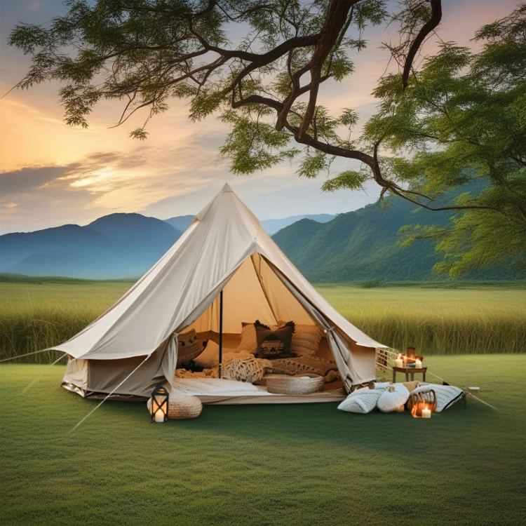 Nueva Yurta de Lujo 2025, Tienda de Campaña Tipo Campana de Lona Mongol para 3, 4 o 5 Personas, Cálida para Invierno, para Acampar al Aire Libre, en Venta