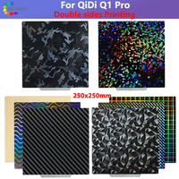 For QIDI Q1 Pro Build Plate 3D Printer Accessories Heat Bed Double Side PEO PET PEI Powder Coated Spring Steel Sheet 250x250mm