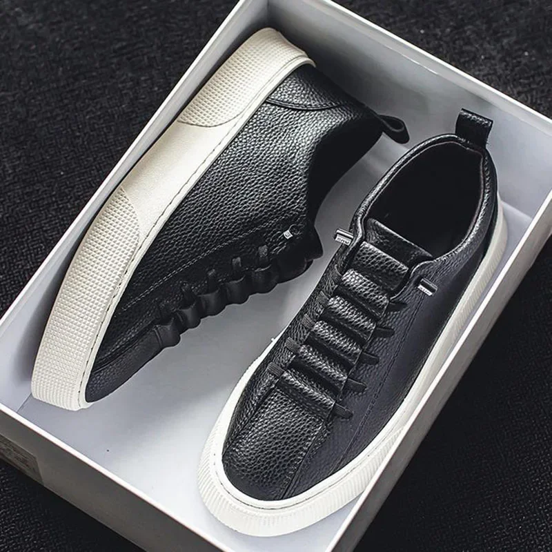 White Sneakers for Men 2024 Spring Fashion Casual Lace Up Round Toe Flat mens Running Sport Shoes Zapatillas Deportivas Hombre