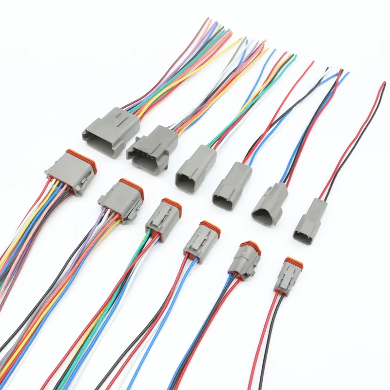 2P 3P 4P 6P 8P 12 حفرة DT موصل مقاوم للمياه 0.75Mm2 20 سنتيمتر سلك تسخير DT06-2S DT04-2P DT06-3S 2 3 4 6 8 12Pin DT06-8S DT04-08
