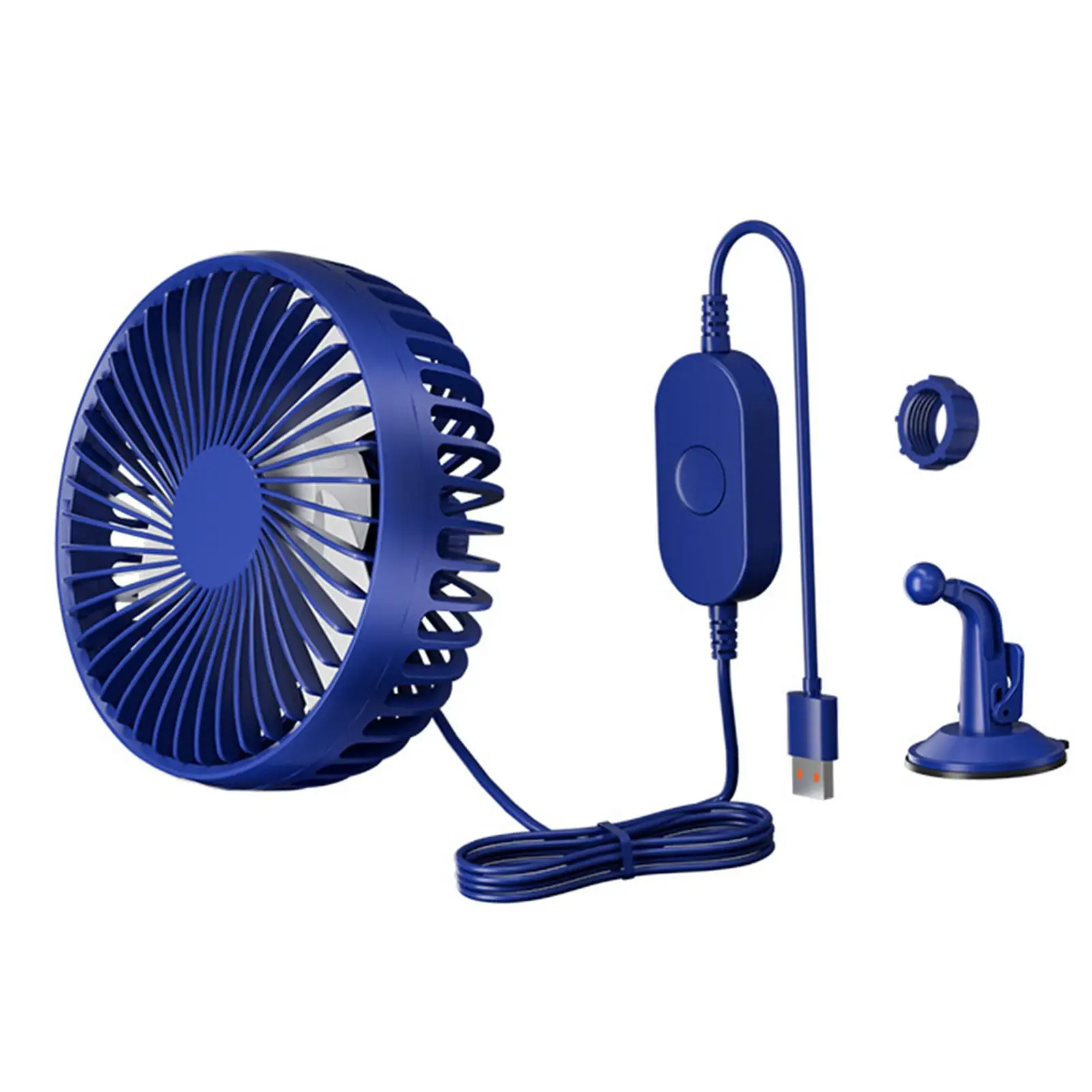 

USB Car Fan Air Circulation Fan 12V 24V 3 Speed Adjustable for Truck Home RV