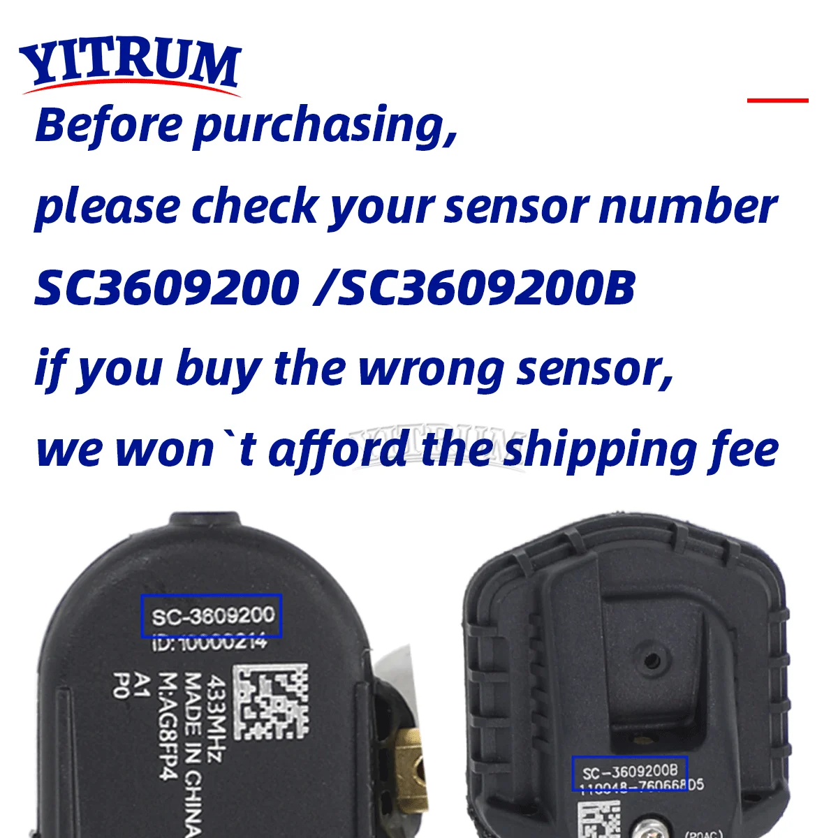 SC SC 3609200 B TPMS Sensore di monitoraggio della pressione dei pneumatici per BYD Dolphin Tang EV DM-i Han DM EV Qin Plus EV Song Pro Plus EV DM E9 F3