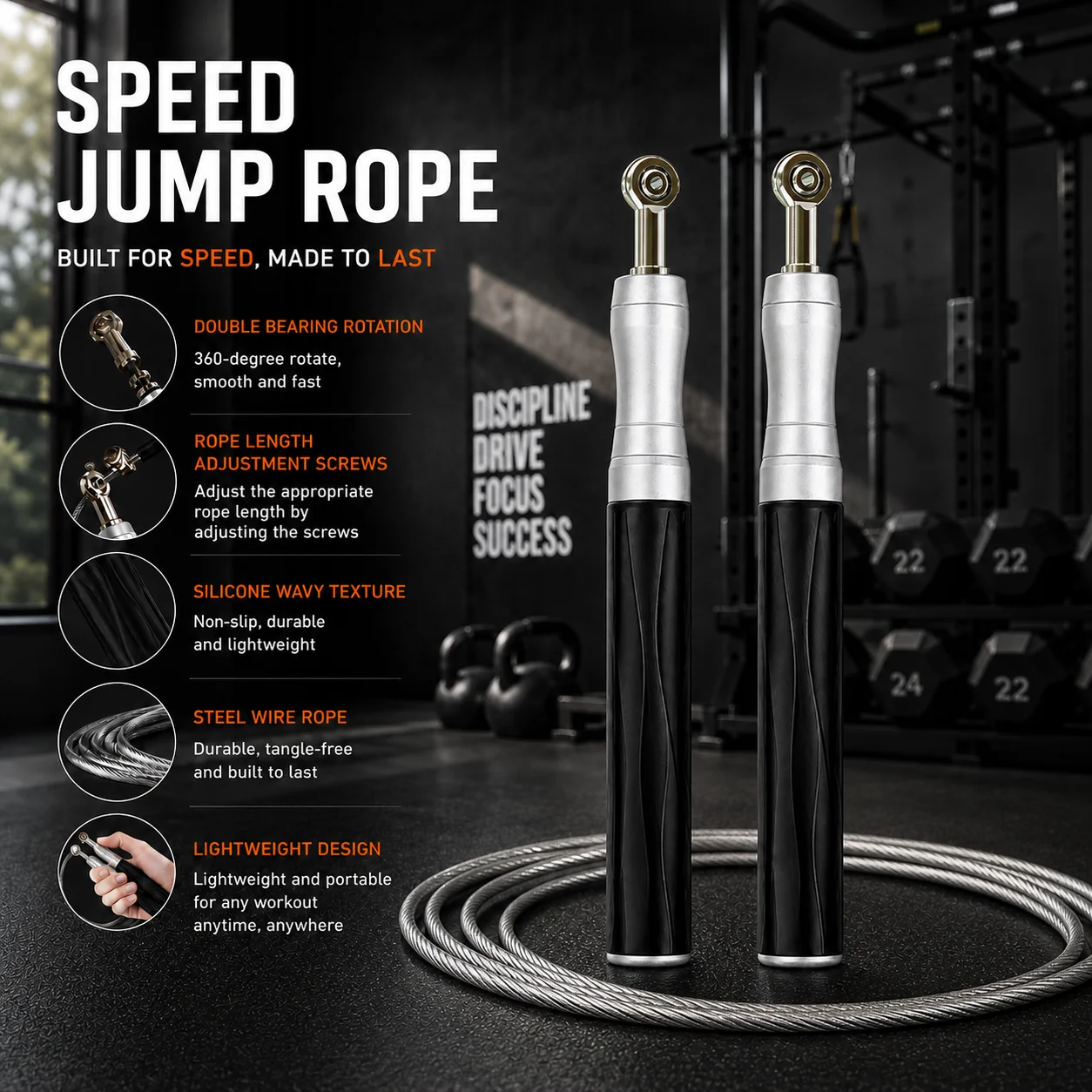 MOGOLD Speed Control Pro – Premium Wire Jump Rope with Precision Bearings for Ultra-Fast, Tangle-Free Workouts