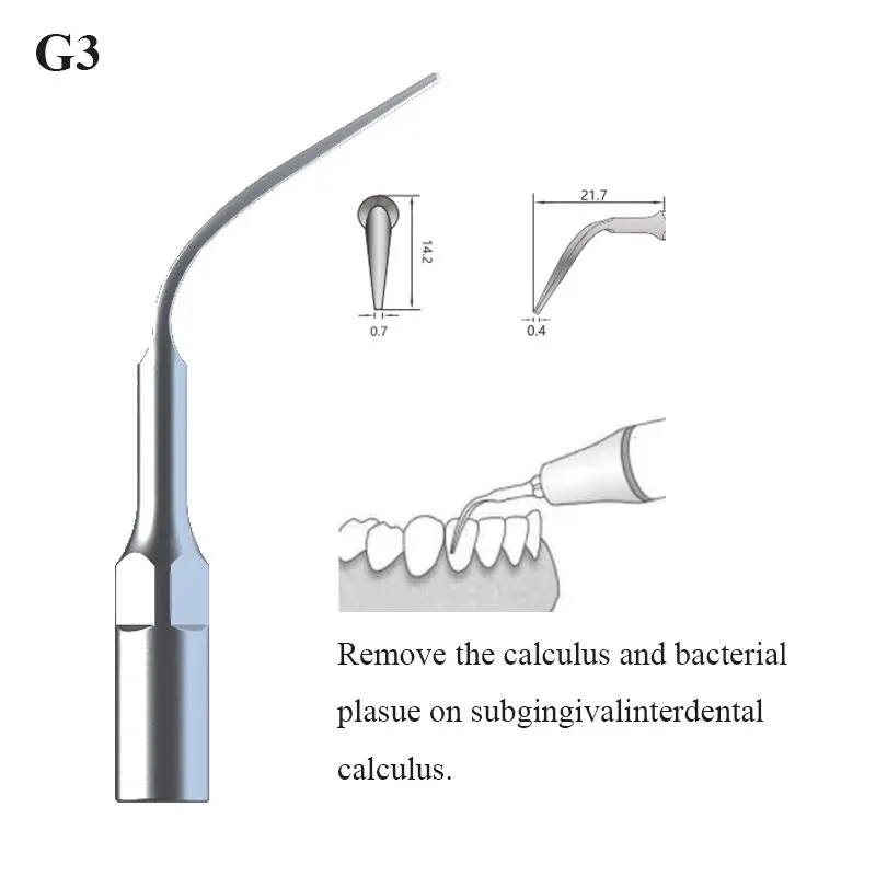 Końcówki do skalera ultradźwiękowego VV Dental Calculus Stain Narzędzie do czyszczenia jamy ustnej dla EMS / Woodpecker Scaler Handpieces