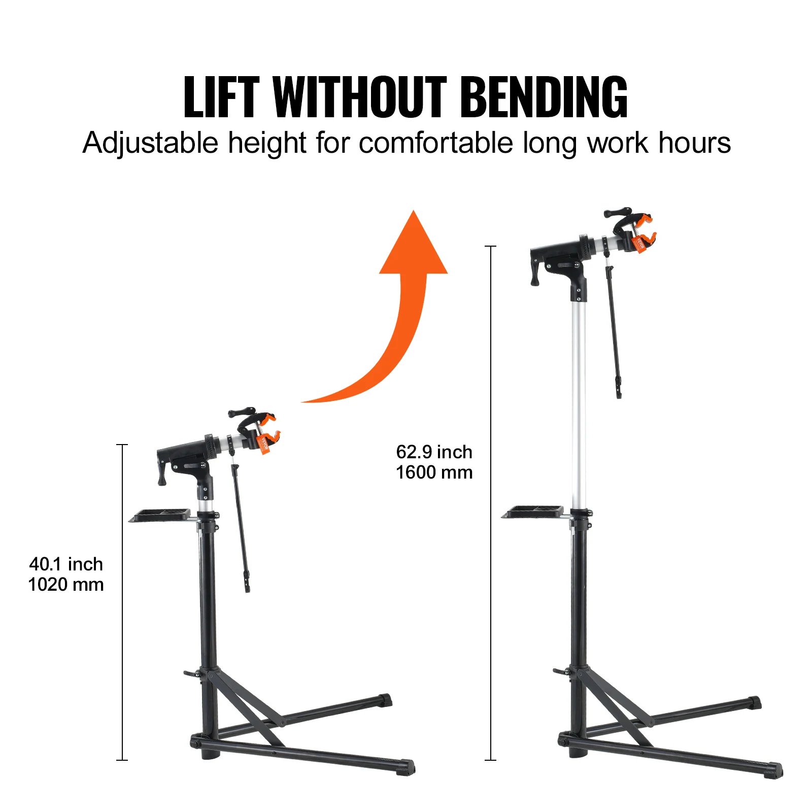 VEVOR-Heavy-Duty Bike Repair Stand, Alumínio Bicicleta Repair Stand, altura ajustável, Bike Manutenção Workstand, dobrável, 66 lbs