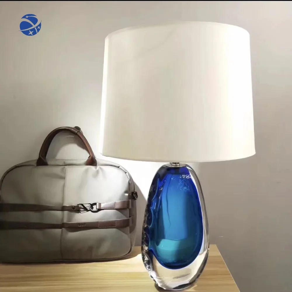 YUNYI Factory Modern Taste Fashion Table Lamp Blue Coloured Glaze Desk Lamp