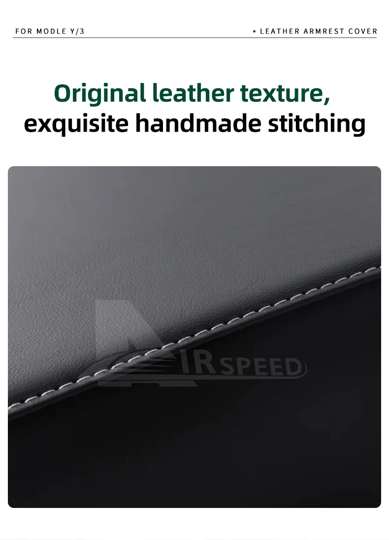 Leder-Armlehnenbox-Schutzabdeckung aus ABS für Tesla Model Y Juniper 2025 2026 2027 Model 3 2017-2023 Highland 2024 Armlehnenkasten-Deckel – Detail 4