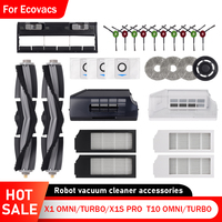 For Ecovacs Deebot X1 OMNI/TURBO,T10 OMNI/TURBO/X1S PRO Dust Box,Main Side Brush,Hepa Filter, Mop Rag Dust Bags Mop Cloths Parts