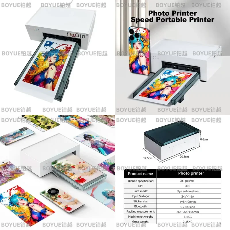 Mini Portable Photo Printer USB Color Printing 300DPI High Resolution Customizable Design Compact Thermal Device for Instant