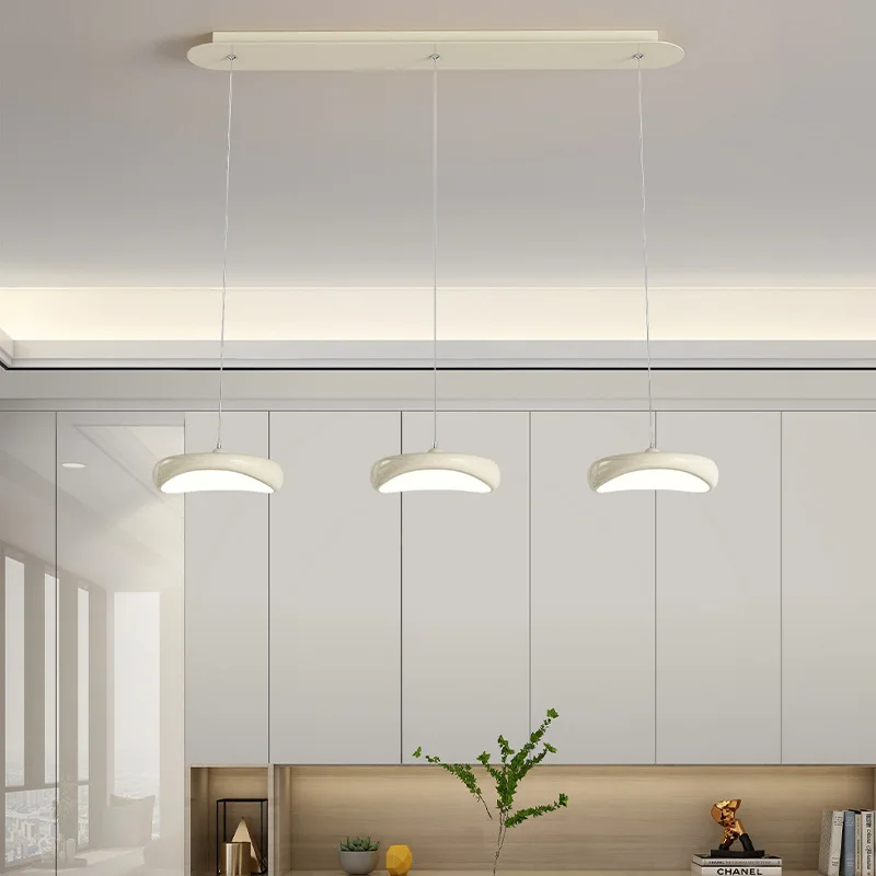 

For Restaurant Pendant Light Minimalist Elegant Eye-Protecting Bar Lamp Three-Head Nordic Simple Cream Style Dining Room