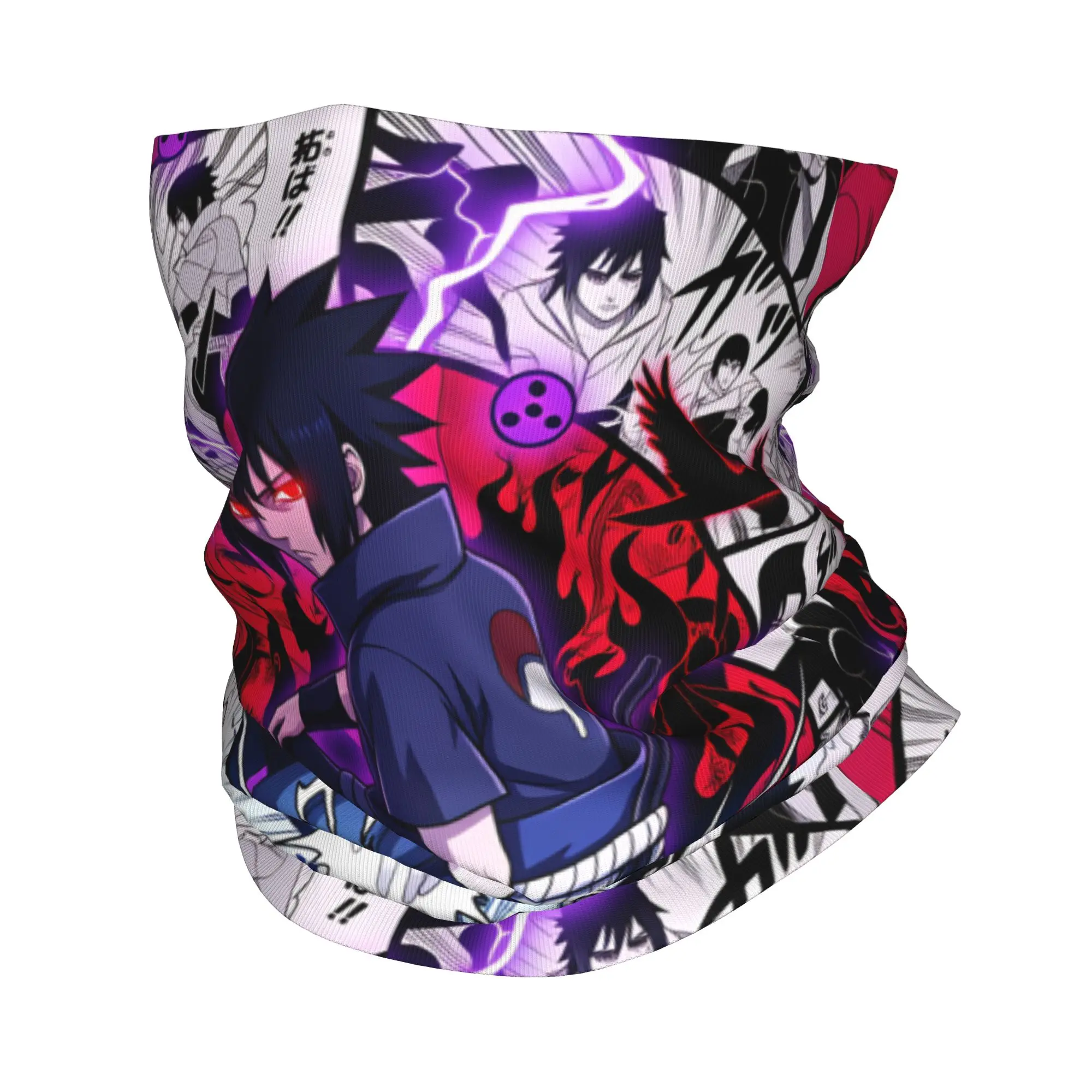 N-Narutoes Uchihas Sasukes Bandana Winter Neck Warmer Windproof Wrap Face Scarf Ski Vintage Design Comics Movie Gaiter Headband