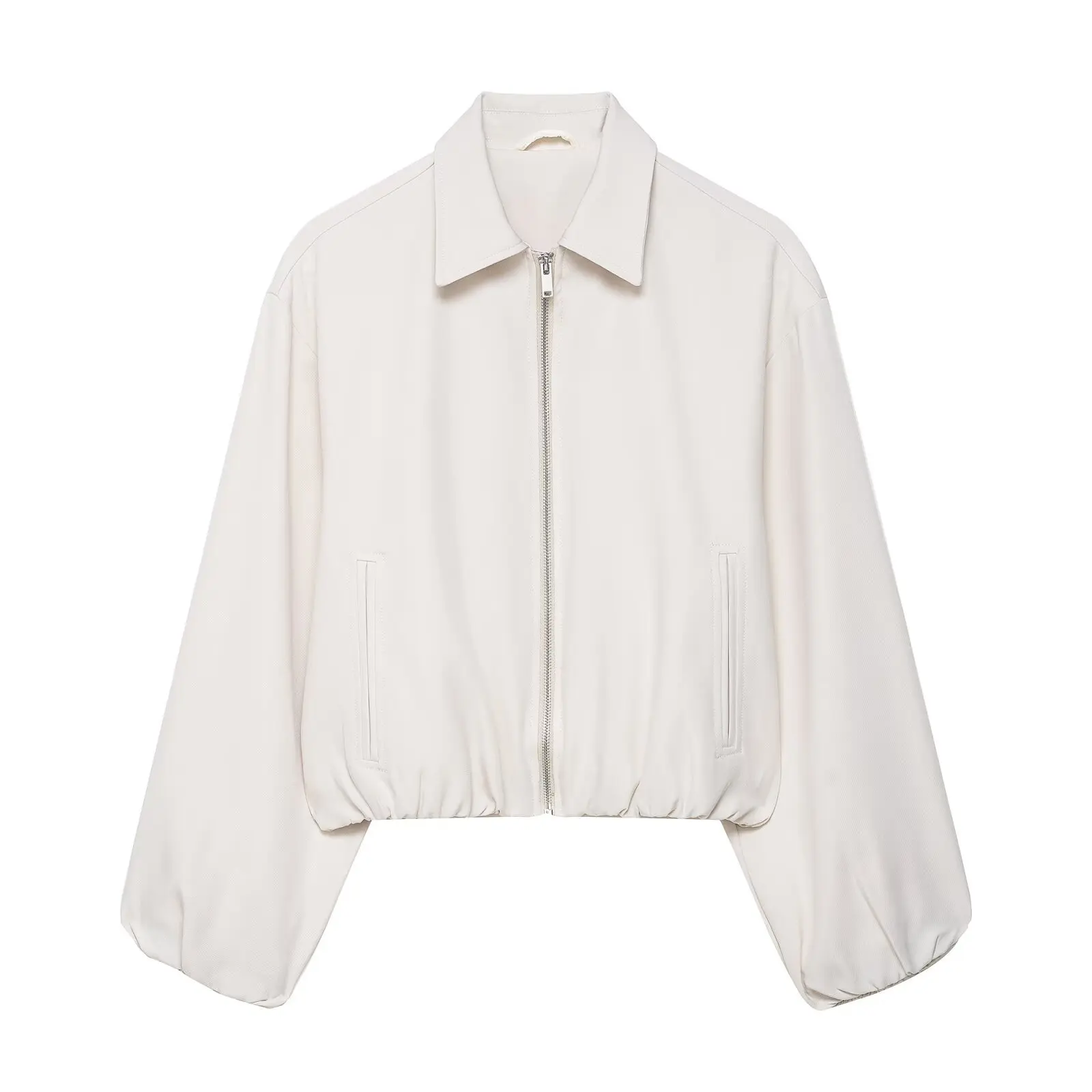 Moda outono feminino outwear sólido lapela gola zíper elástico hematórios feminino piloto jakcet instagram-estilo bombardeiro casaco para senhora