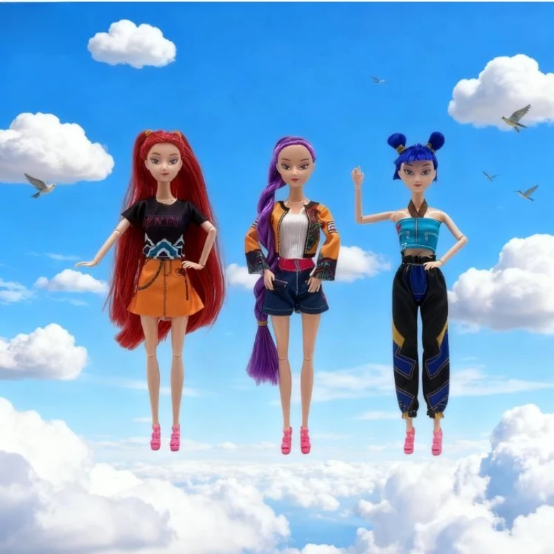 ฟิกเกอร์ของเล่นไลฟ์แอคชั่น Kpop Demon Hunters ปี 2025 รุ่นใหม่ รูมิ มิรา โซอี้ มิรา เพลงธีมแสงสีสันสดใส ของขวัญวันเกิดสำหรับเด็กผู้หญิง