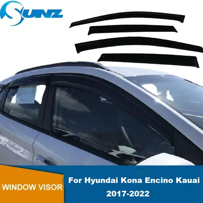 Side Window Deflector For Hyundai Kona Encino Kauai 2017 2018 2019 2020 2021 2022 Door Window Visor Rain Sun Guard Protectors