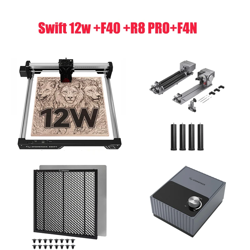 高出力 ATOMSTACK Swift 12W レーザー 彫刻機 ステンレスOK AtomStack Swift レーザー彫刻機