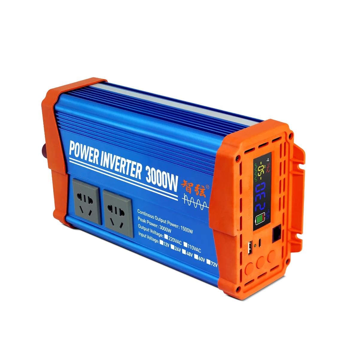 High Frequency 3000W 1500W Pure Sine Wave Inverter DC to AC 12V 240V to 110V 220V Car Inverter with USB and Type C