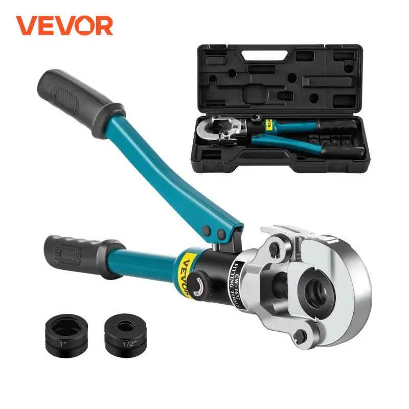 VEVOR Kit di utensili idraulici per pressatura di tubi in rame idraulico 8T 10T manicotti in rame raccordi per tubi pinza per piegatore con 3 ganasce 1/2-1 pollici