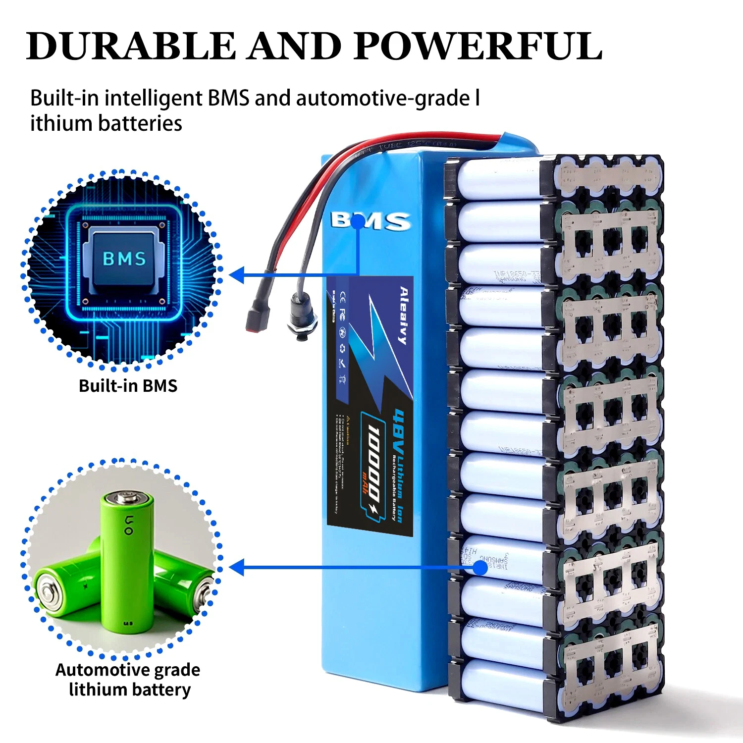 

48V 13S4P 10Ah 20Ah 18650 High-Capacity Power 48V 750W 1000W Lithium Battery Pack For Electric Car Bicycle Scooter Belt 30A BMS