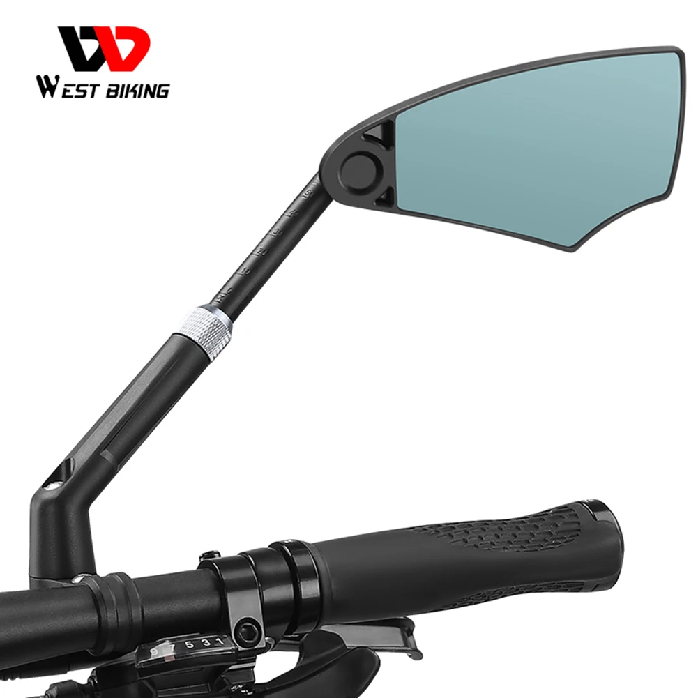 WEST BIKING Anti-Glare Bicycle Mirror Explosion-Proof Rearview Handlebar Mirror 360 Degree Rotation Bike Accessories