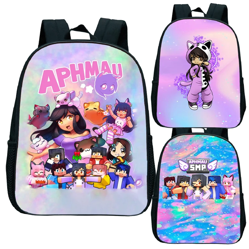 

Kids Aphmau Meows Backpack Boys Kindergarten Cartoon Knapsack Children Anime Rucksack Girls Satchel Toddler Start School Gift