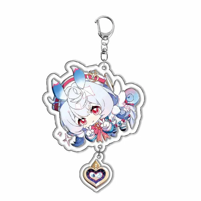 Anime Game Genshin Impact Arlecchino Navia Pendant Keyring Women Men Backpacks Car Keychain Accessories Men Acrylic Keyring