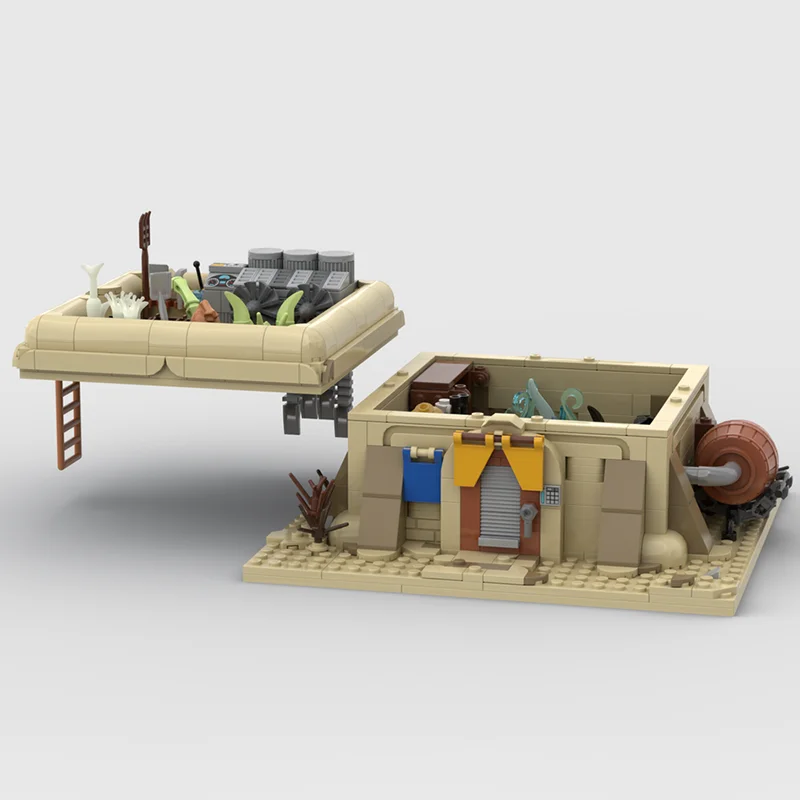 Popularny model domu lekarza z Tatooine z filmu o gwiazdach, technologia, prezent, konstrukcja, zestaw do samodzielnego montażu, zabawki świąteczne.