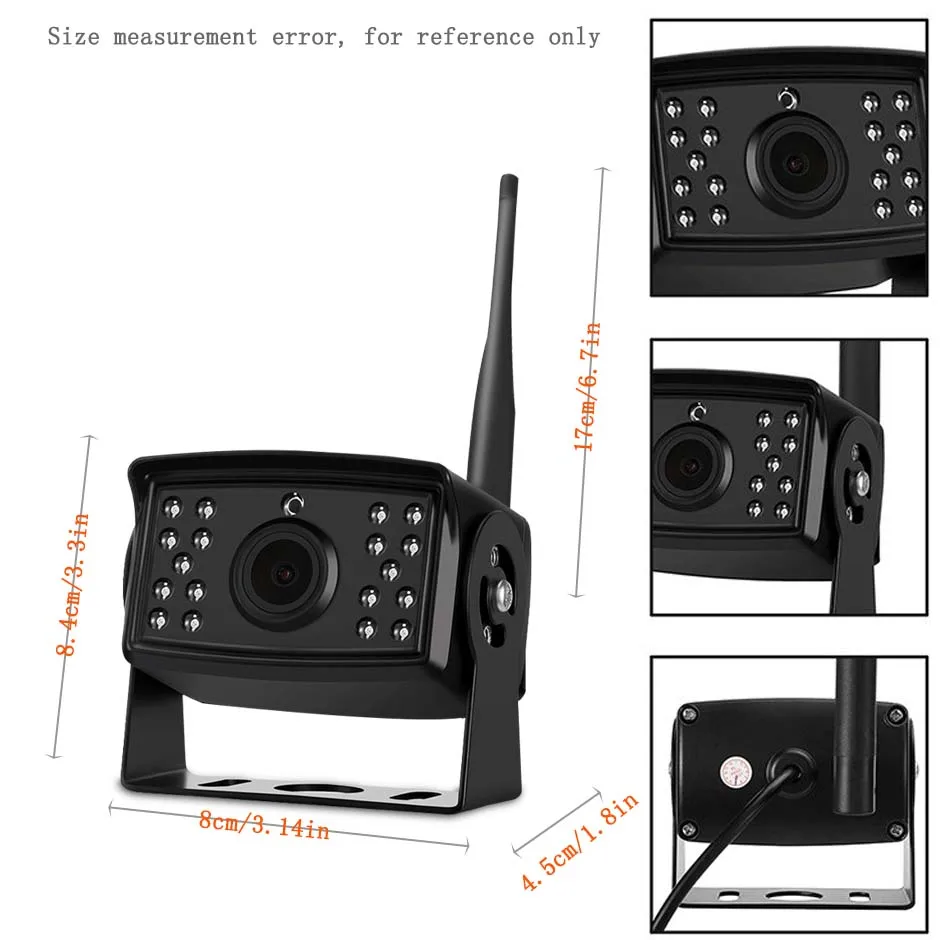 Câmera de visão frontal e traseira para iOS ou Android Phone, WiFi Truck Bus, RV Camper Trailer, Pickups Van, RV, DVR Recorder, HD 720P, 5G