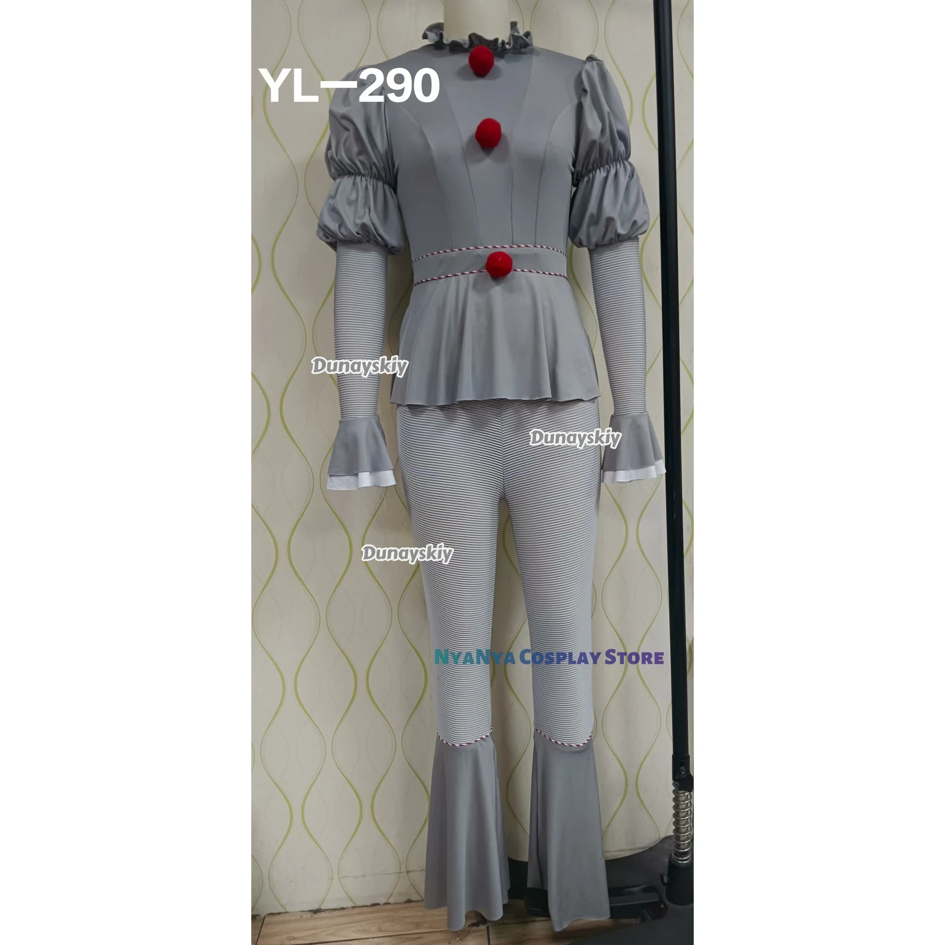 Pennywise تأثيري حلي هالوين فيلم مهرج شعر مستعار بانت Genderswap الرعب مخيف الرعب هالوين المرأة زي أنيمي S-xl #2