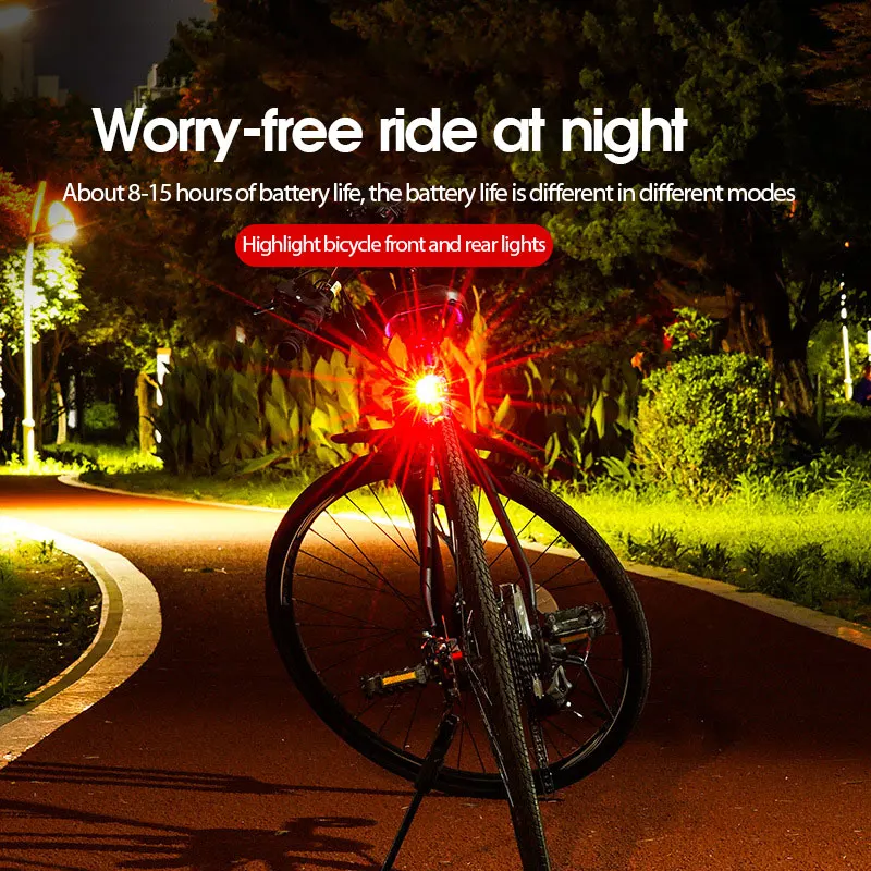 Waterproof Portable Mini Bike Lamp White Front Bicycle Light Red Warning Cycling Taillight MTB Rear Light Safety Night Riding