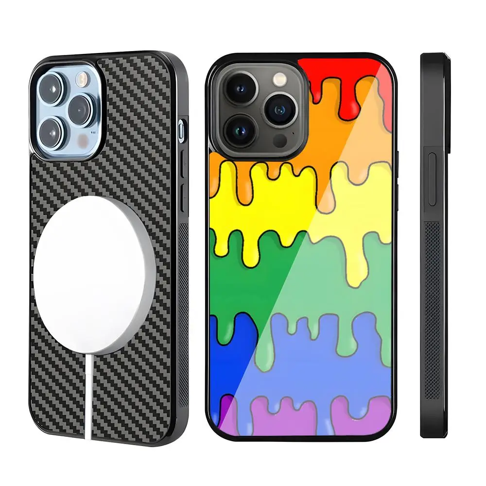 

Pastel Kawaii Melting Trans Pride LGBTQ Phone Case For Magsafe For IPhone 16 15 14 13 12 11 Plus Pro Max Mirror Acrylic Cover T