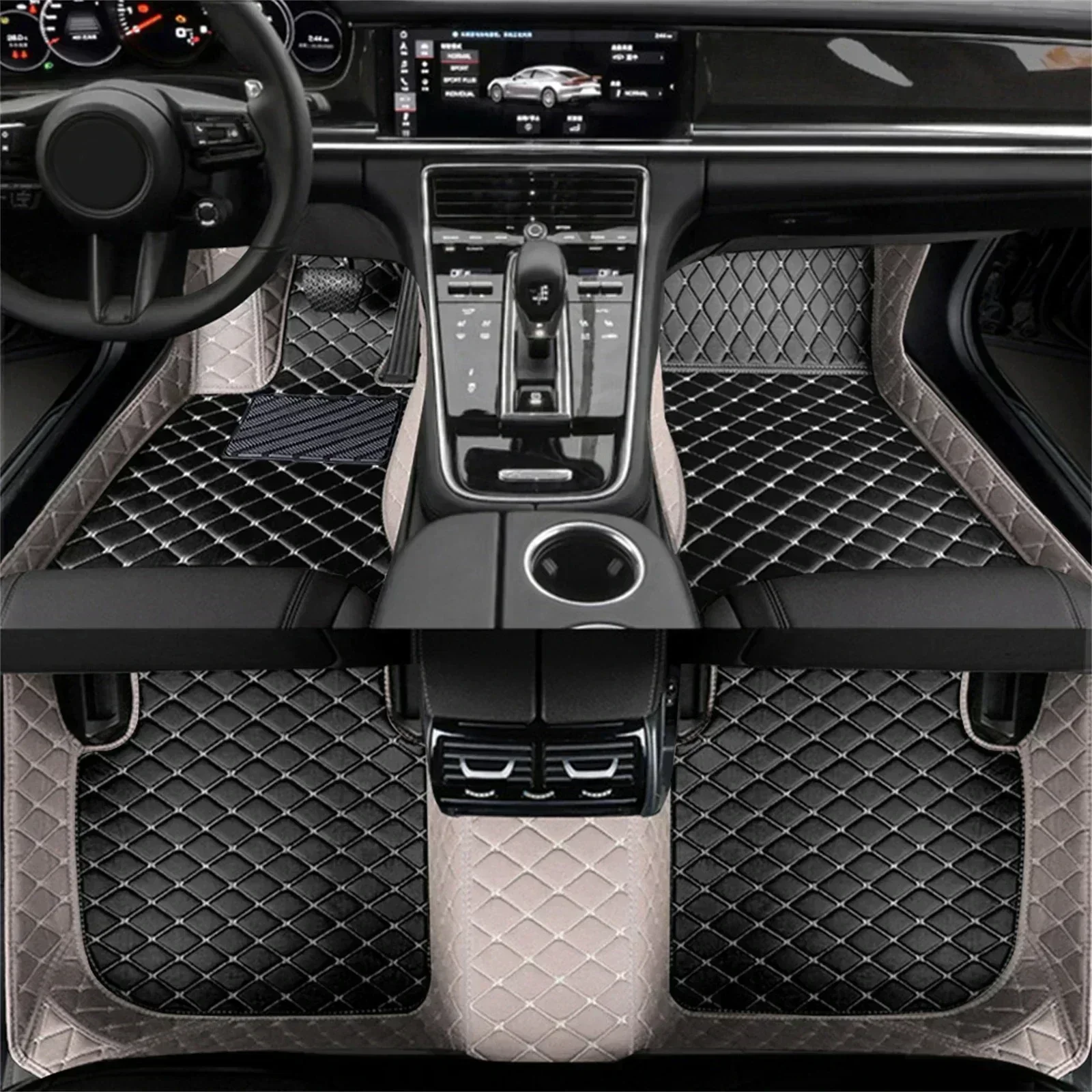 Color Splicing Car Floor Mats for Lexus ES ES300h 2018-2025 2013-2017 CT200h 2010-2019 Car Accessories Artificial Leather - view 5