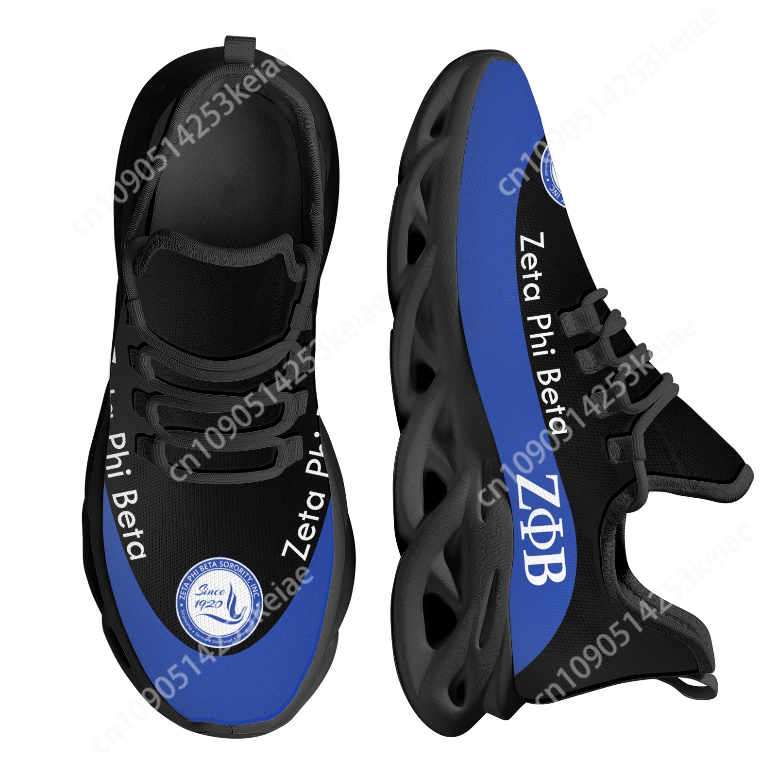 Custom Made Zeta Phi Beta Design Ladies Mesh Shoes Breathable Cushioning Sneakers Lightweight Lace-up Platform Footwear Gifts