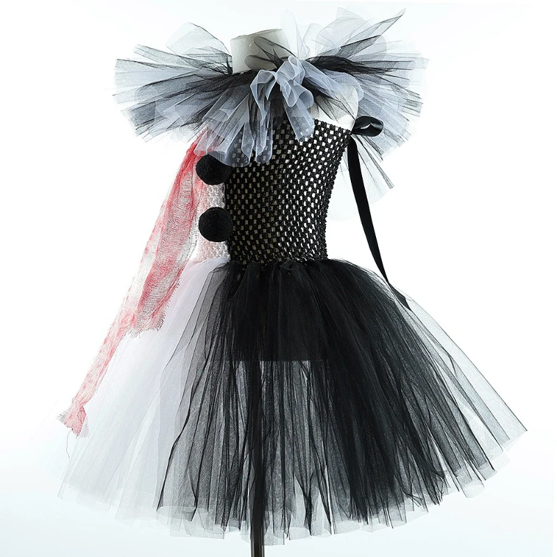 الفتيات ل القاتل ملابس مهرج هالوين يتوهم توتو فستان الدم مخيف الفن مهرج المرعب زي للأطفال كرنفال الملابس