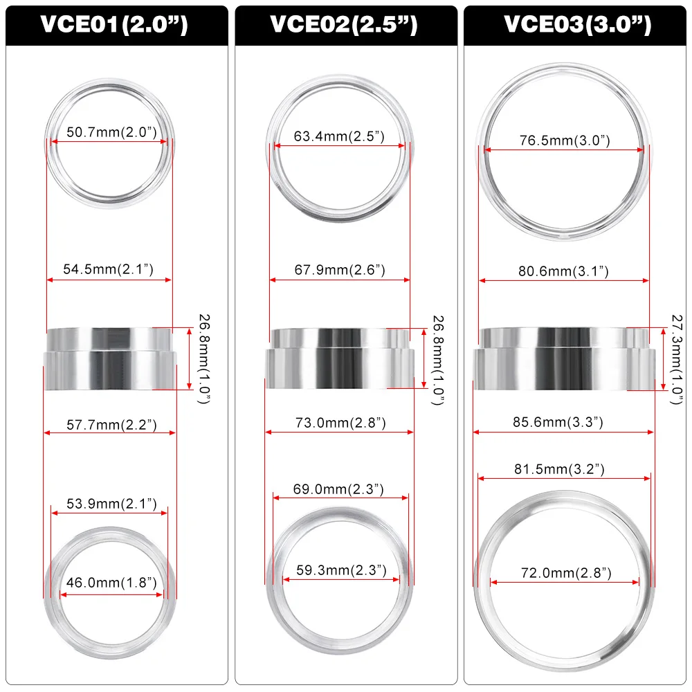 LZONE-العادم V-الفرقة المشبك w شفة نظام Assenbly بأكسيد المشبك ل 2 "2.5" 3 "OD توربو تفريغ الأنابيب JR-VCE01/02/03