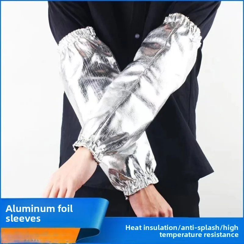 

Anti-scald sleeves, high temperature resistant, heat-insulating aluminum foil arm guards, barbecue chef anti-spark sleeves