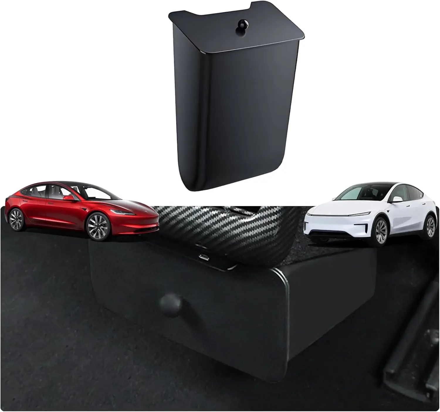 

For Tesla Model Y Juniper 2025-2026 ABS Rear Center Console Organizer Tray with Lid Cover for Tesla Model 3 Highland 2023-2025