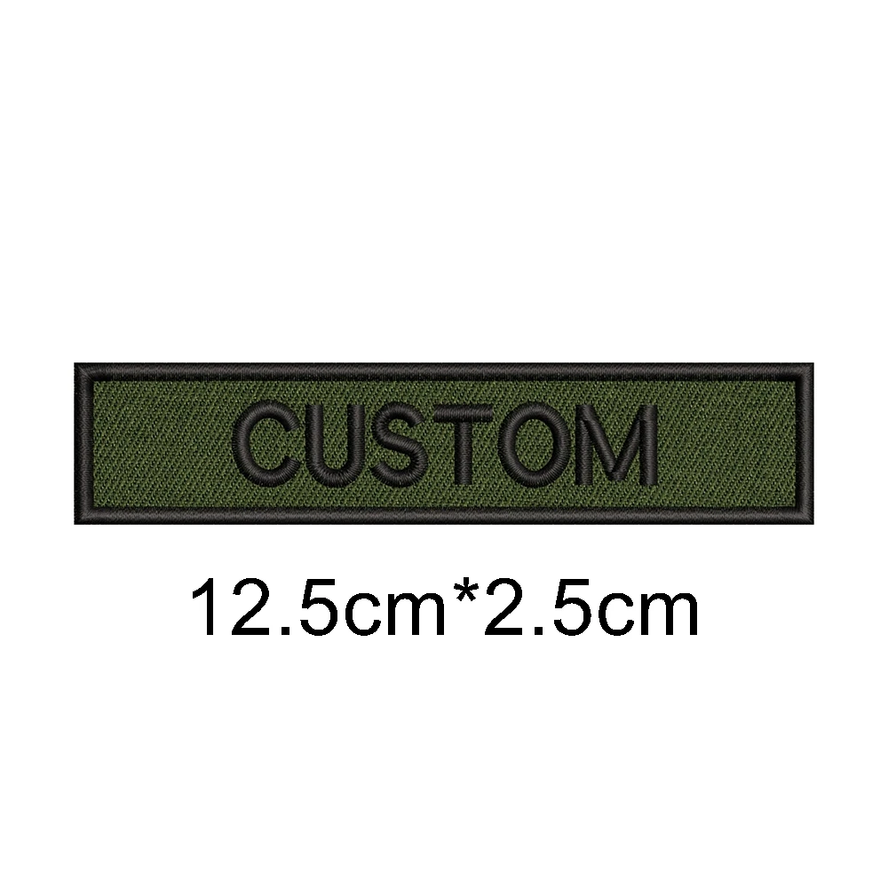 Embroidery Custom Patch Name Tape Hook and Loop Frame Border Type 12.5cm 14cm Black Green Tan Brown RG ACU Multicam