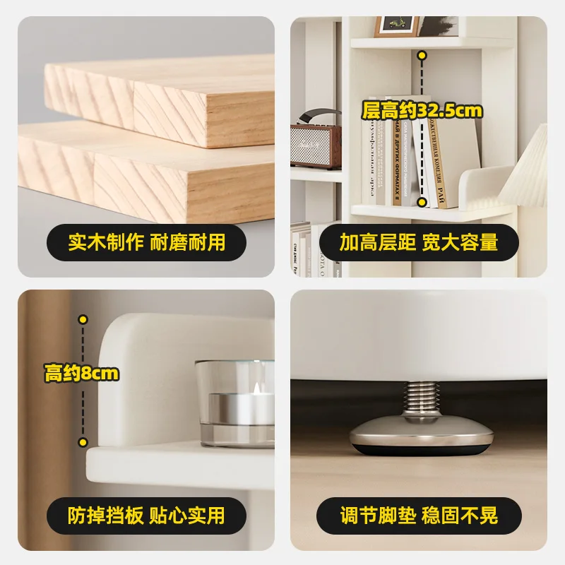 Bibliothèque en bois massif, étagère de sol créative simple et moderne pour la maison, salon, rangement d'arbre mural, présentoir pour enfants