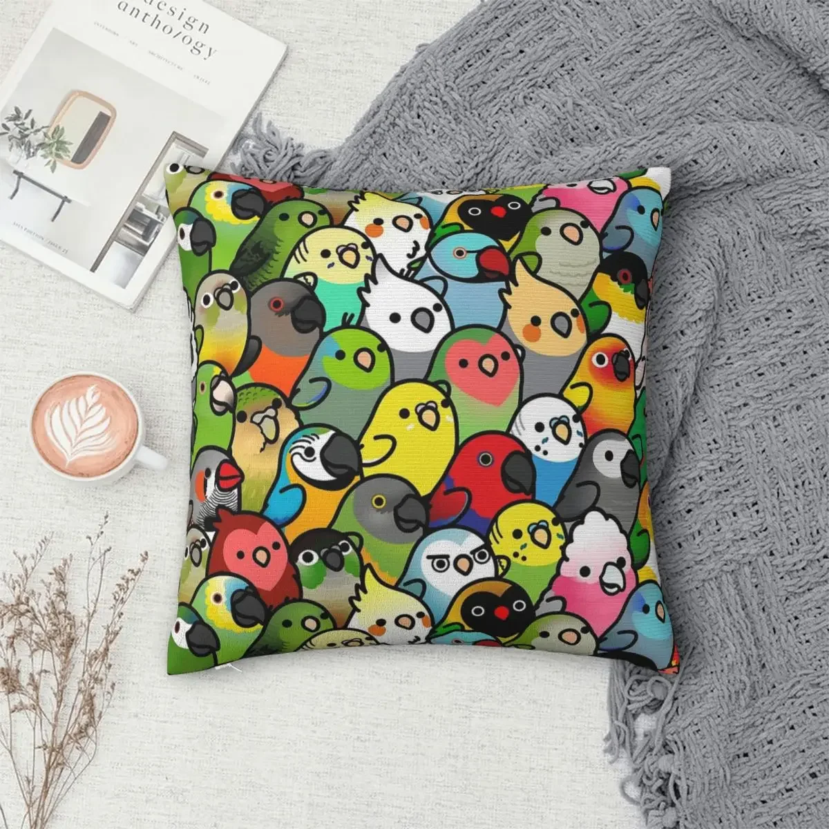 Everybirdy Pattern Pillowcase Polyester Pillow Cover Cushion Comfort Throw Pillow Sofa Decorative Cushions Used for Home Bedroom