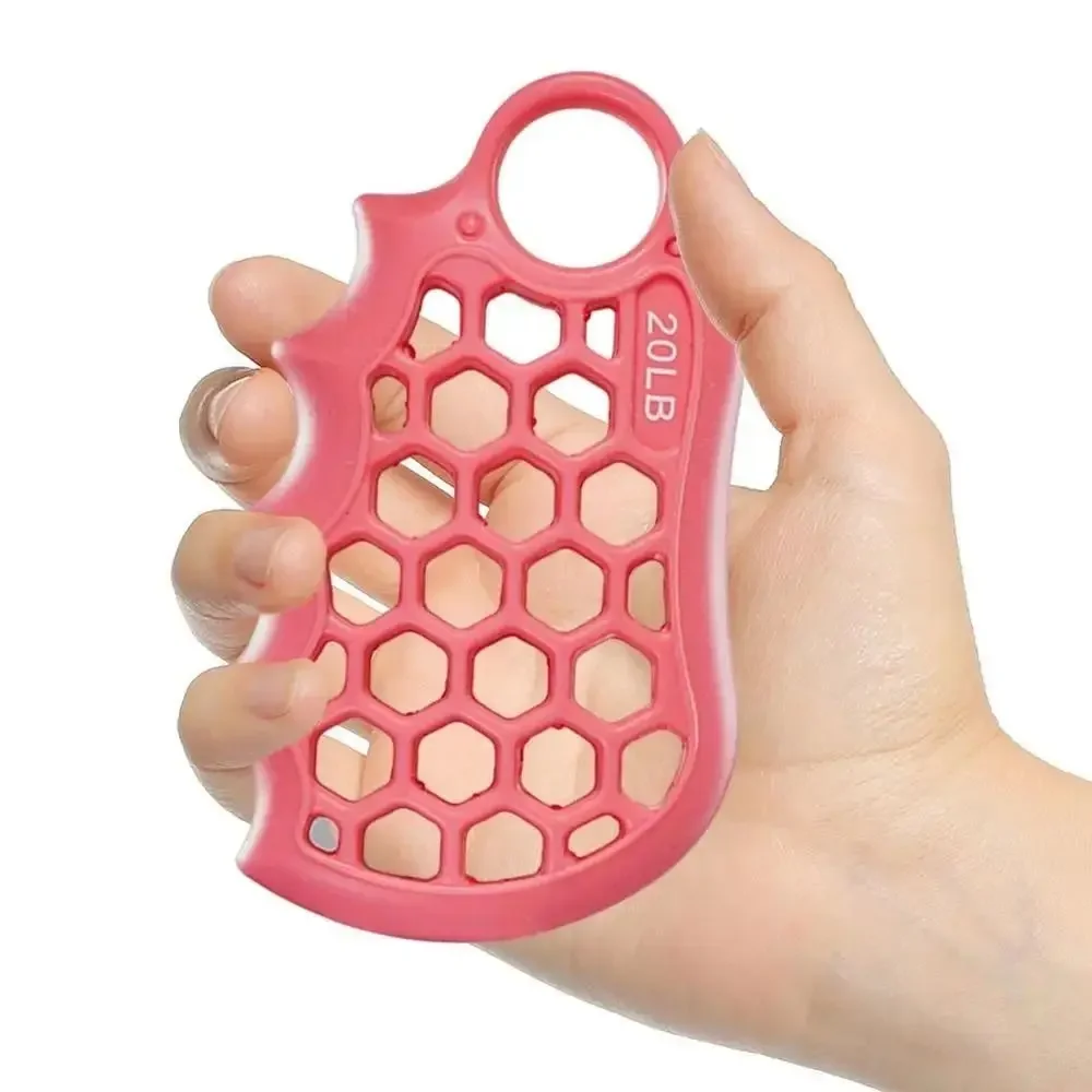 مدرب قوة قبضة قرص العسل، مريح سداسي، تمرين قوة الإصبع 20/40/60 رطل مع حلقة حمل #4