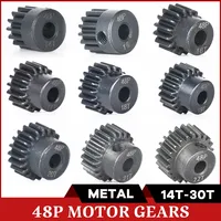 48P Harden Metal Motor Gears Pinion 3.175mm 14T 15T 16T 17T 18T 19T 20T 21T 22T 23T 24T 25T 26T 27T 28T 29T RC Cars Parts