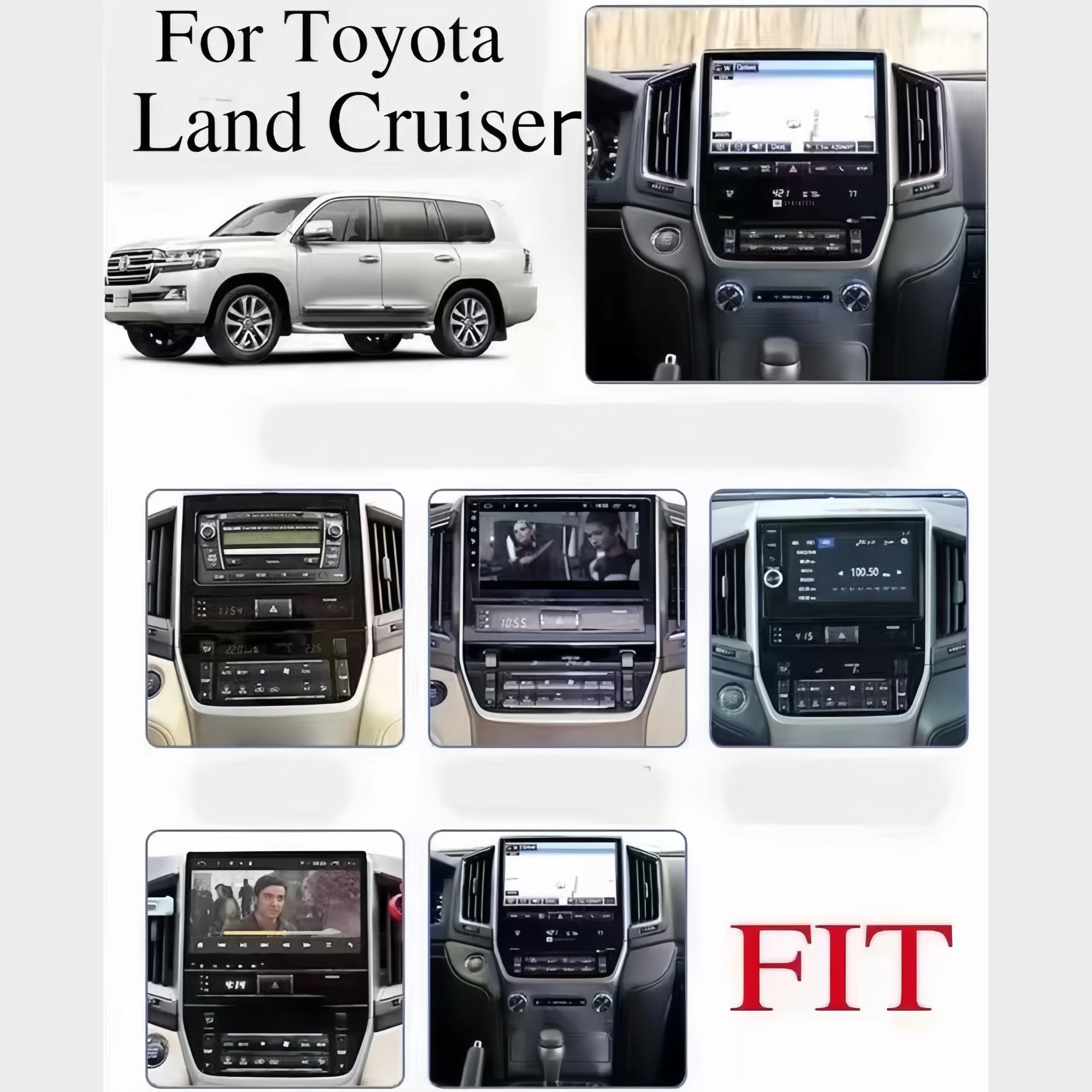 Reproductor Multimedia para Auto con CarPlay para Toyota Land Cruiser J200 LC200 200 JBL GXR VXR 2008-2017 2016-2022, Navegación GPS, Vista de Pájaro 360°