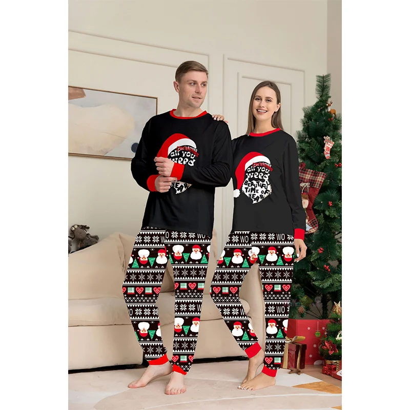 Pyjama assressentipour la famille, tenues de Noël, mère, fille, père, fils, pyjamas pour adultes et enfants, vêtements de Noël pour bébé, nouvel an, 2 pièces, 2025