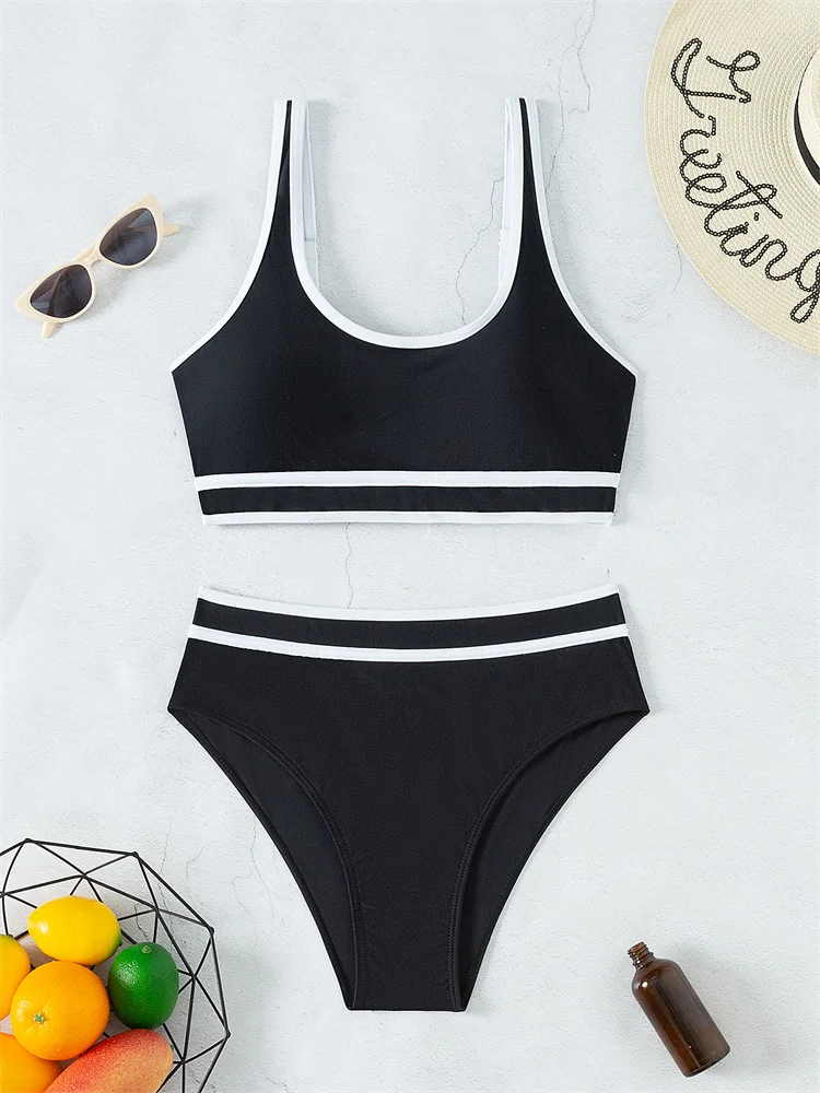 Bikini Push Up Women Swimsuit 2024 New Solid Bikinis Sexy High Waist Thong Swimwear Summer Beach Wear Bathing Suit For Female