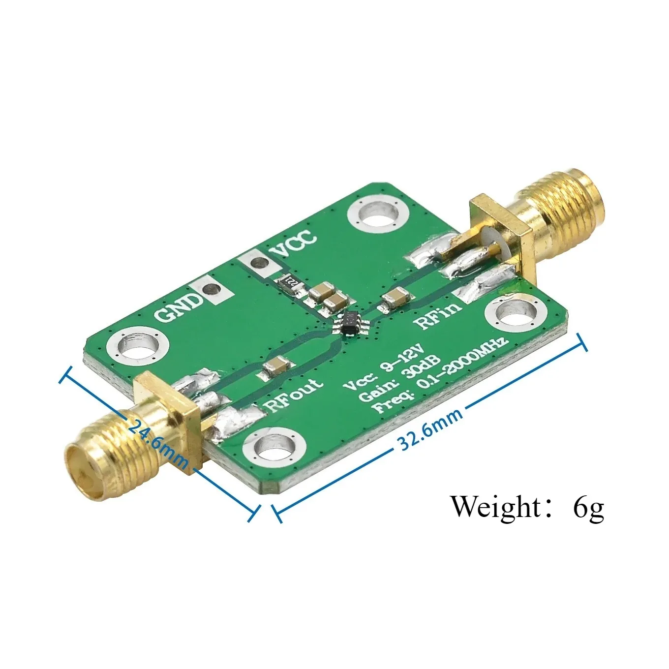 RF LNA Amplifier 0.1-2000MHz 30dB - Broadband Low Noise Amplifier Module