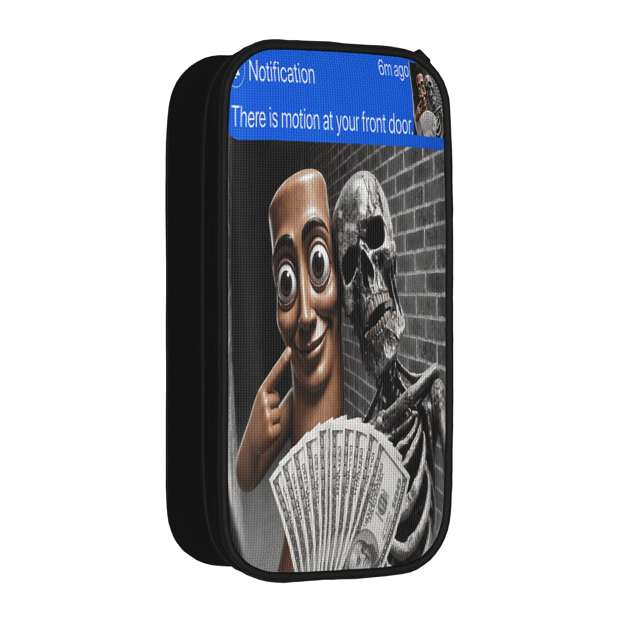 Motion at Your Front Door Skeleton Tung Tung Tung Sahur Pencil Case  Girls Boys Pencil Pouch Custom Back To School Pencil Cases