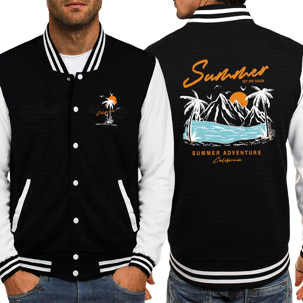 

Summer Set Off Again Adventure California Print Men Top Street Casual Sportswear Harajuku Fashion Clothes O-Neck Trendy Jacket