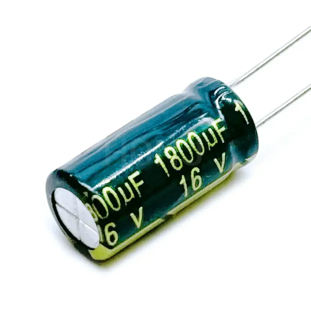 10 قطعة 16V1800uF الألومنيوم مُكثَّف كهربائيًا منخفضة ESR عالية التردد 10x20 مللي متر 1800 فائق التوهج 16V 16WV 1800MFD 16VDC 16V 1800 فائق التوهج ± 20%