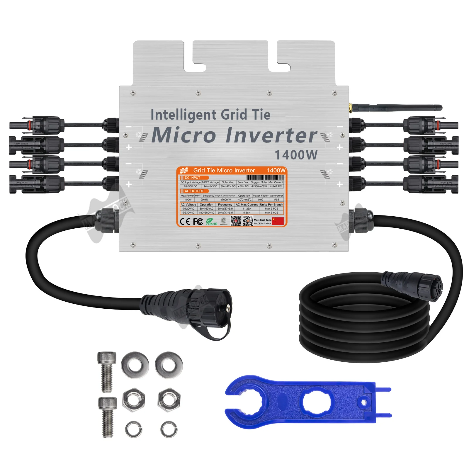 700W 1400W Micro Solar On Grid Inverter 18V - 50V DC to AC 80V - 160V or 180V - 280V MPPT Wifi PV Solar Panel